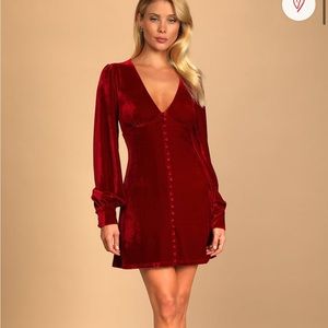 Lulus Velvet long sleeve dress